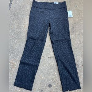 Crown and Ivy 12 leopard print pull on dress pants with bows